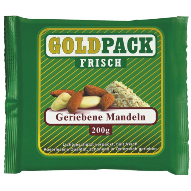 Goldpack Mandeln frisch gerieben 200 g feine Mandelraspeln für Backen und Desserts